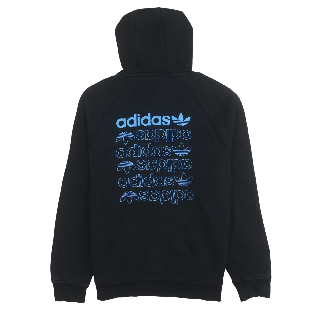 Adidas 90's Drawstring Pockets Pullover Hoodie Small Black sold by Vintage Club product image thumbnail 2