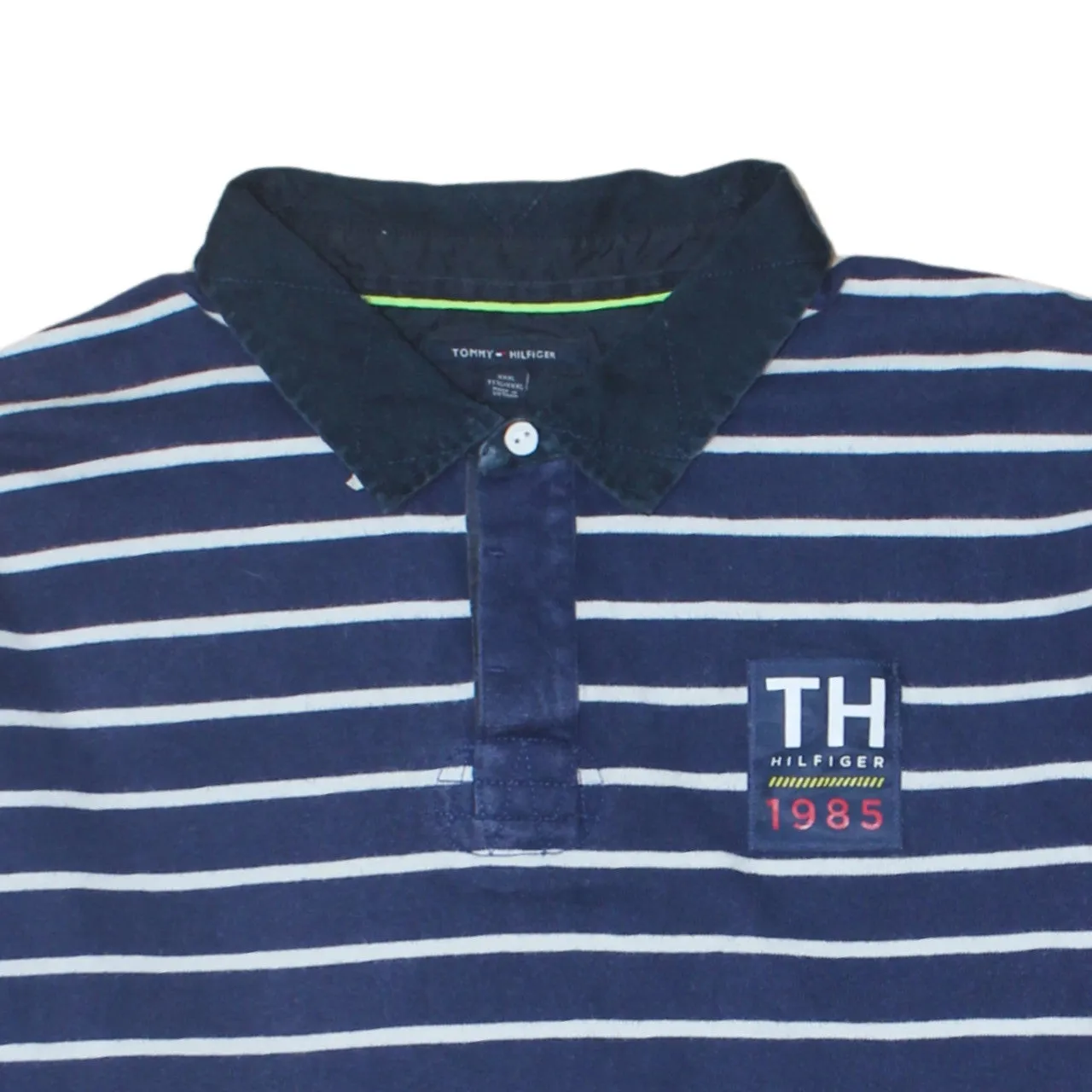 Tommy Hilfiger 90's Long Sleeve Quarter Button Polo Shirt XXXLarge (3XL) Navy Blue sold by Vintage Club product image thumbnail 3