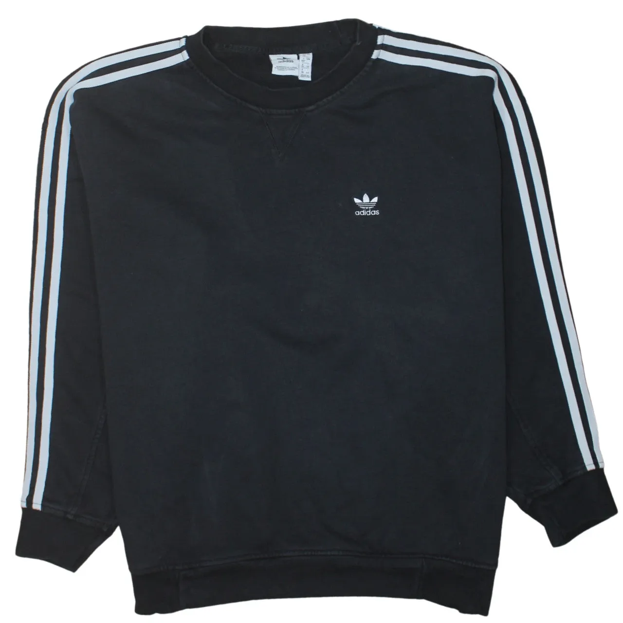 Adidas 90's Striped Sleeve Crew Neck Sweatshirt XXXLarge Black sold by Vintage Club
