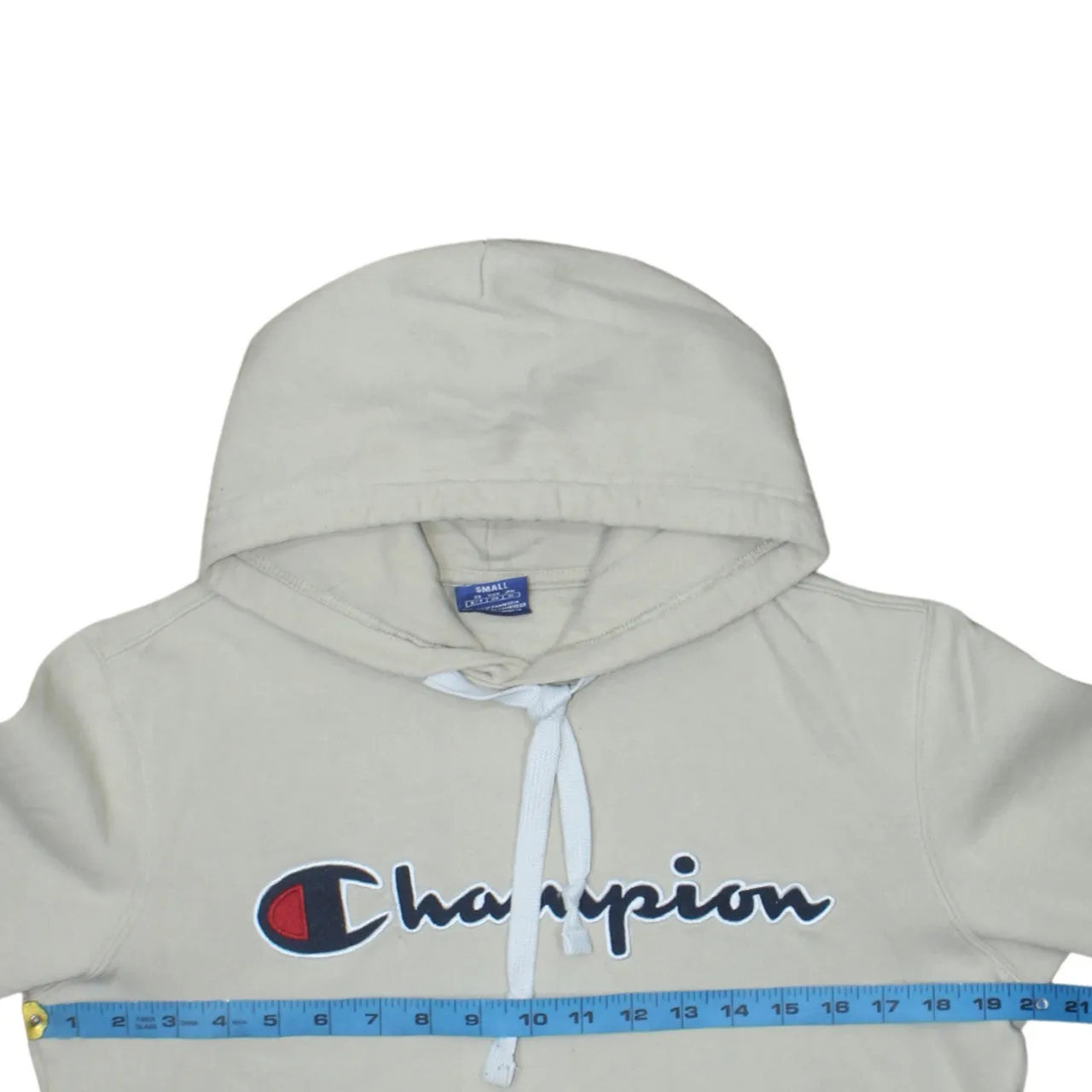 Champion 90's Spellout Pullover Hoodie Small Beige Cream sold by Vintage Club product image thumbnail 5
