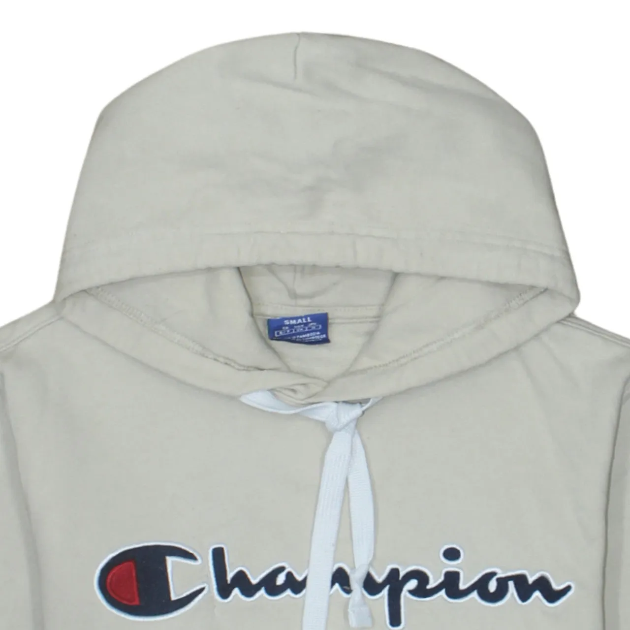 Champion 90's Spellout Pullover Hoodie Small Beige Cream sold by Vintage Club product image thumbnail 3