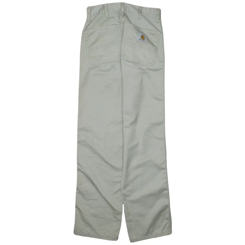 Carhartt 90's Drawstring Pockets Straight Leg Baggy Trousers / Pants 26 Beige Cream sold by Vintage Club