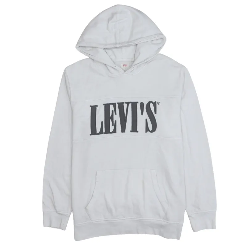 Levi's 90's Spellout Pullover Hoodie Large White made by Levi's