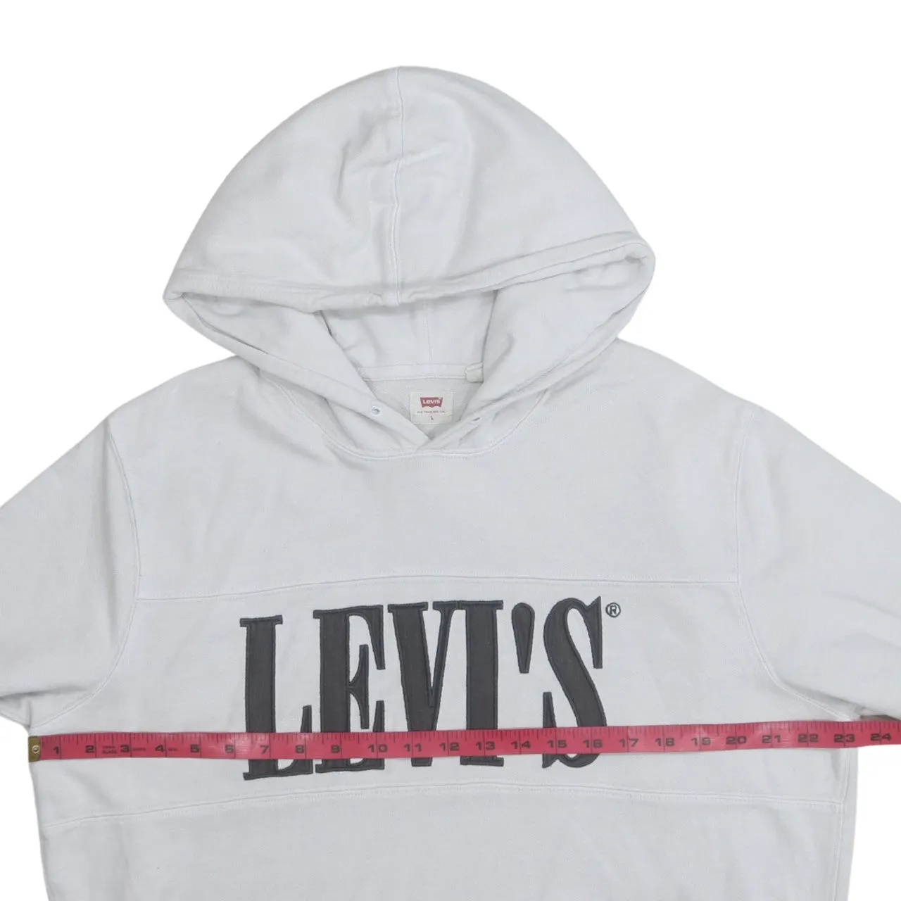 Levi's 90's Spellout Pullover Hoodie Large White sold by Vintage Club product image thumbnail 5