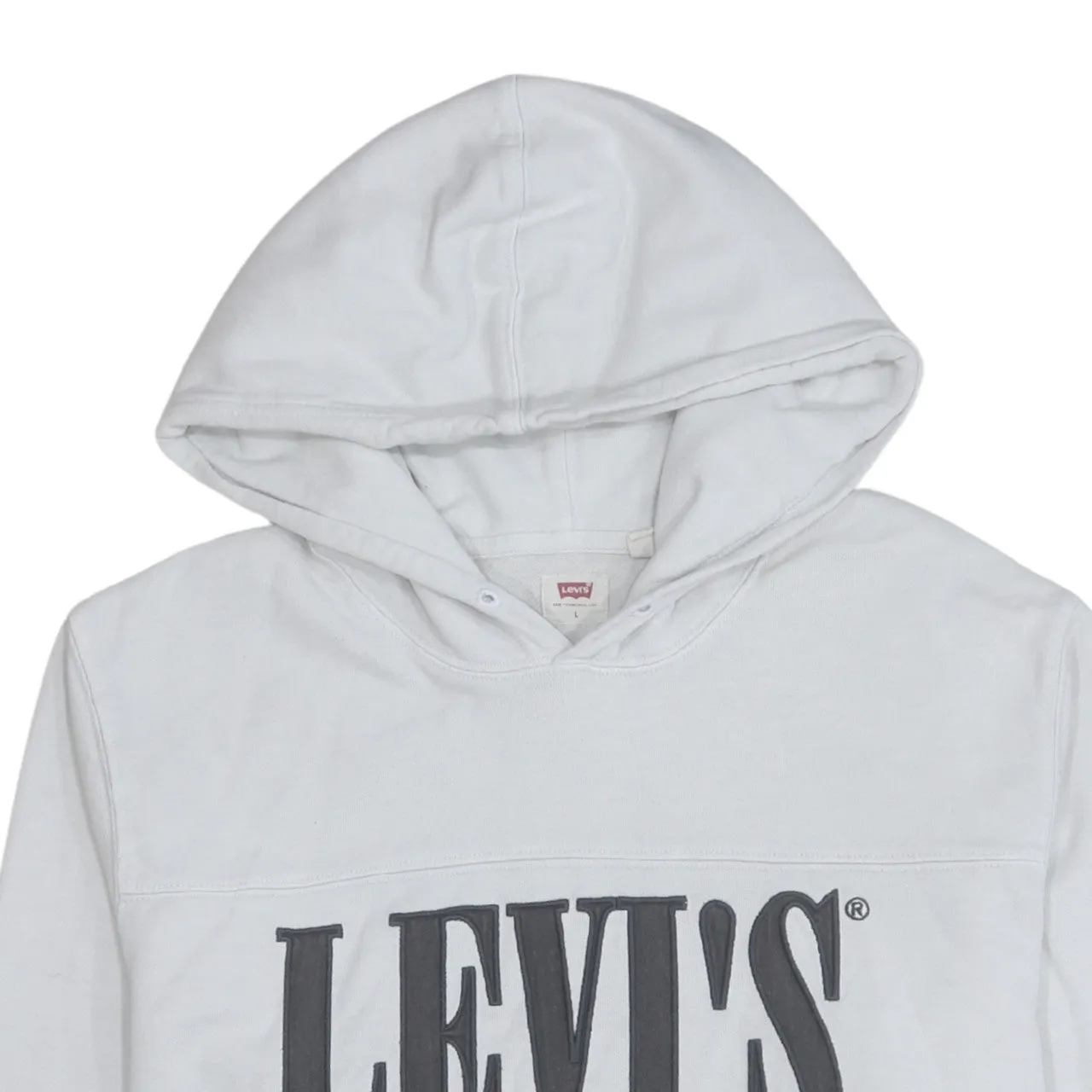 Levi's 90's Spellout Pullover Hoodie Large White sold by Vintage Club product image thumbnail 3