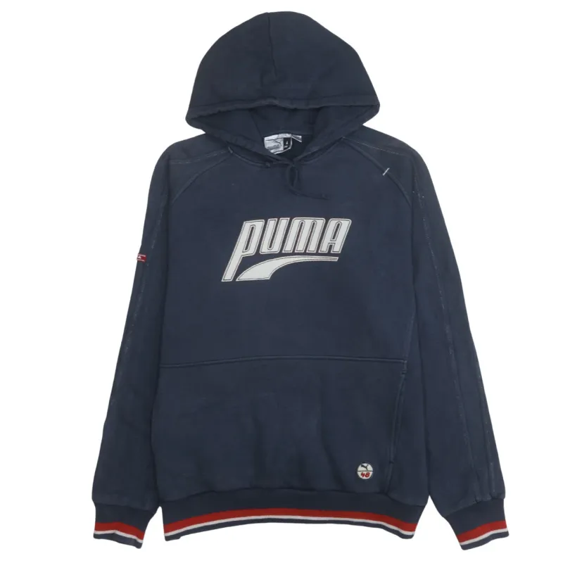 Puma 90's Spellout Pullover Hoodie Large Navy Blue sold by Vintage Club