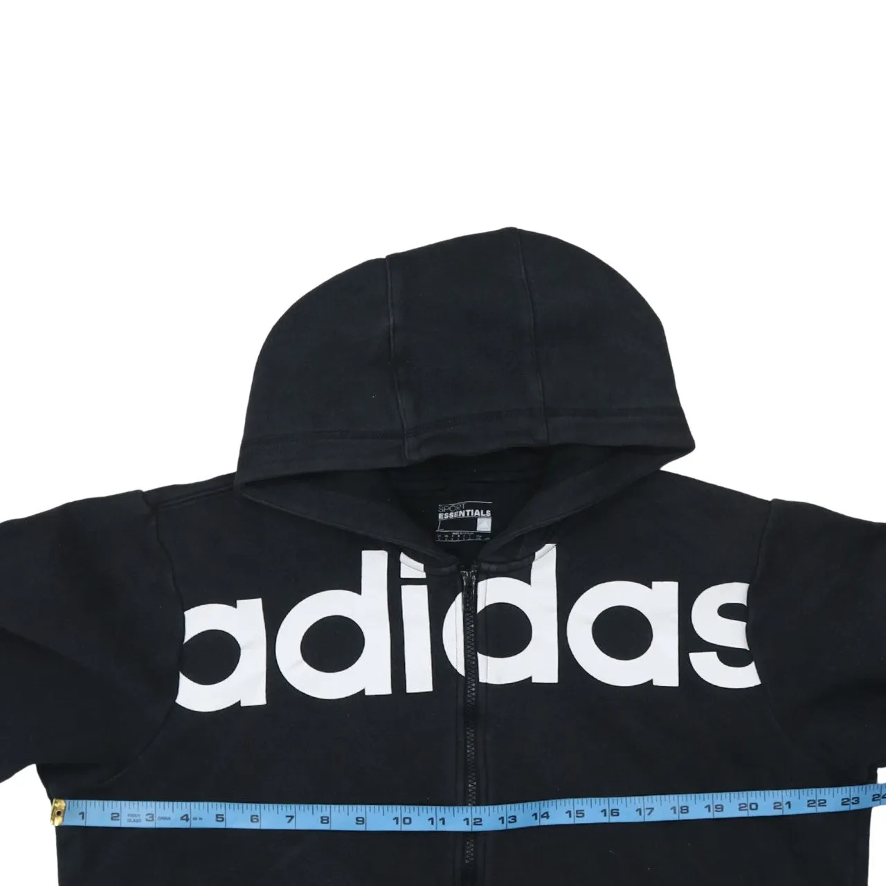 Adidas 90's Spellout Full Zip Up Hoodie Large Black sold by Vintage Club product image thumbnail 5
