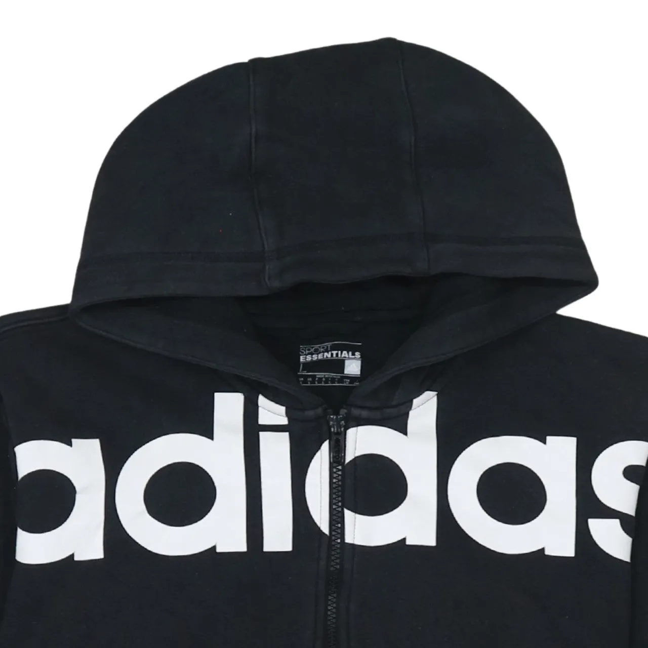 Adidas 90's Spellout Full Zip Up Hoodie Large Black sold by Vintage Club product image thumbnail 3