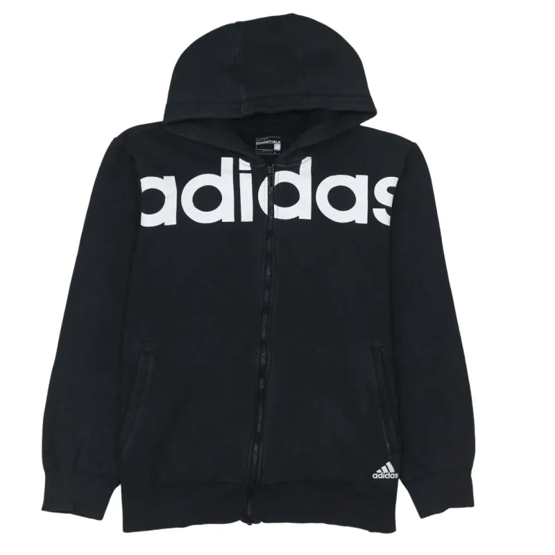 Adidas 90's Spellout Full Zip Up Hoodie Large Black sold by Vintage Club