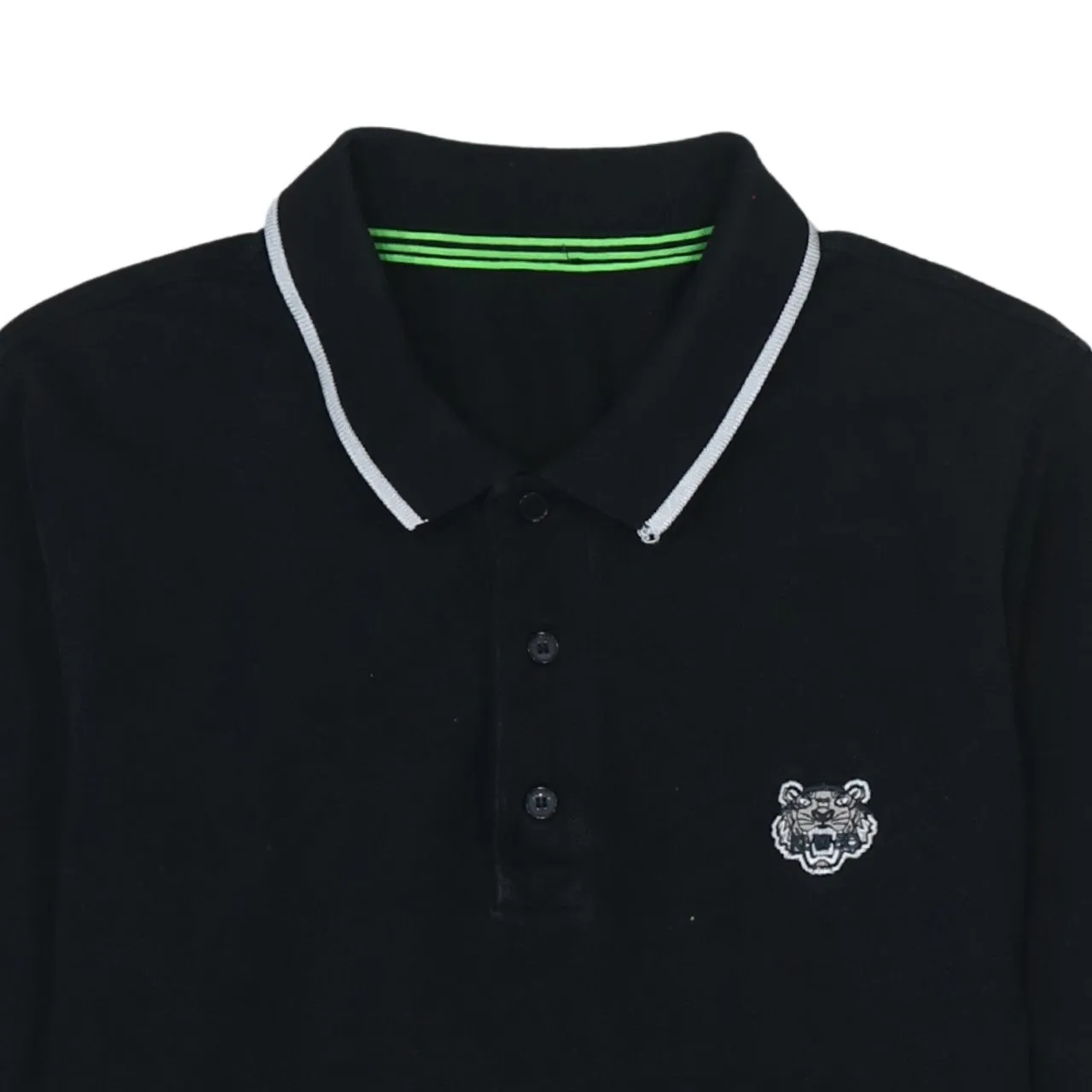 Retro 90's Long Sleeve Quarter Button Polo Shirt Small Black sold by Vintage Club product image thumbnail 3