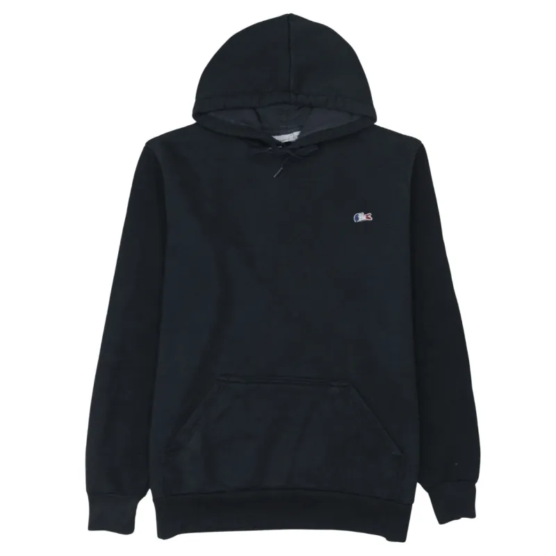 Lacoste 90's Drawstring Pockets Pullover Hoodie Medium Black sold by Vintage Club