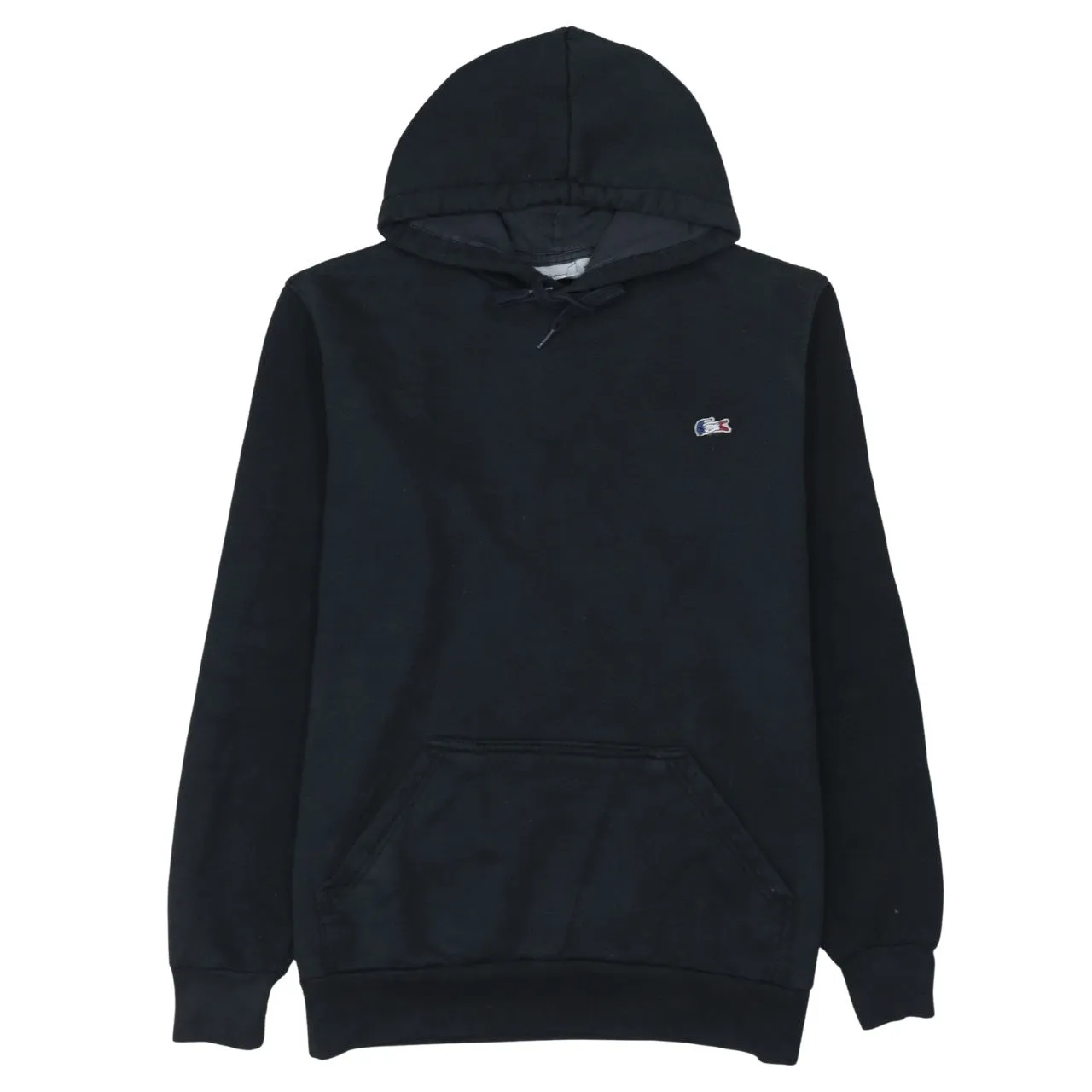 Lacoste 90's Drawstring Pockets Pullover Hoodie Medium Black sold by Vintage Club