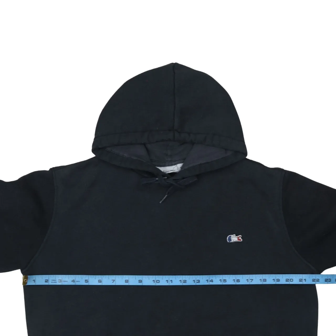 Lacoste 90's Drawstring Pockets Pullover Hoodie Medium Black sold by Vintage Club product image thumbnail 5