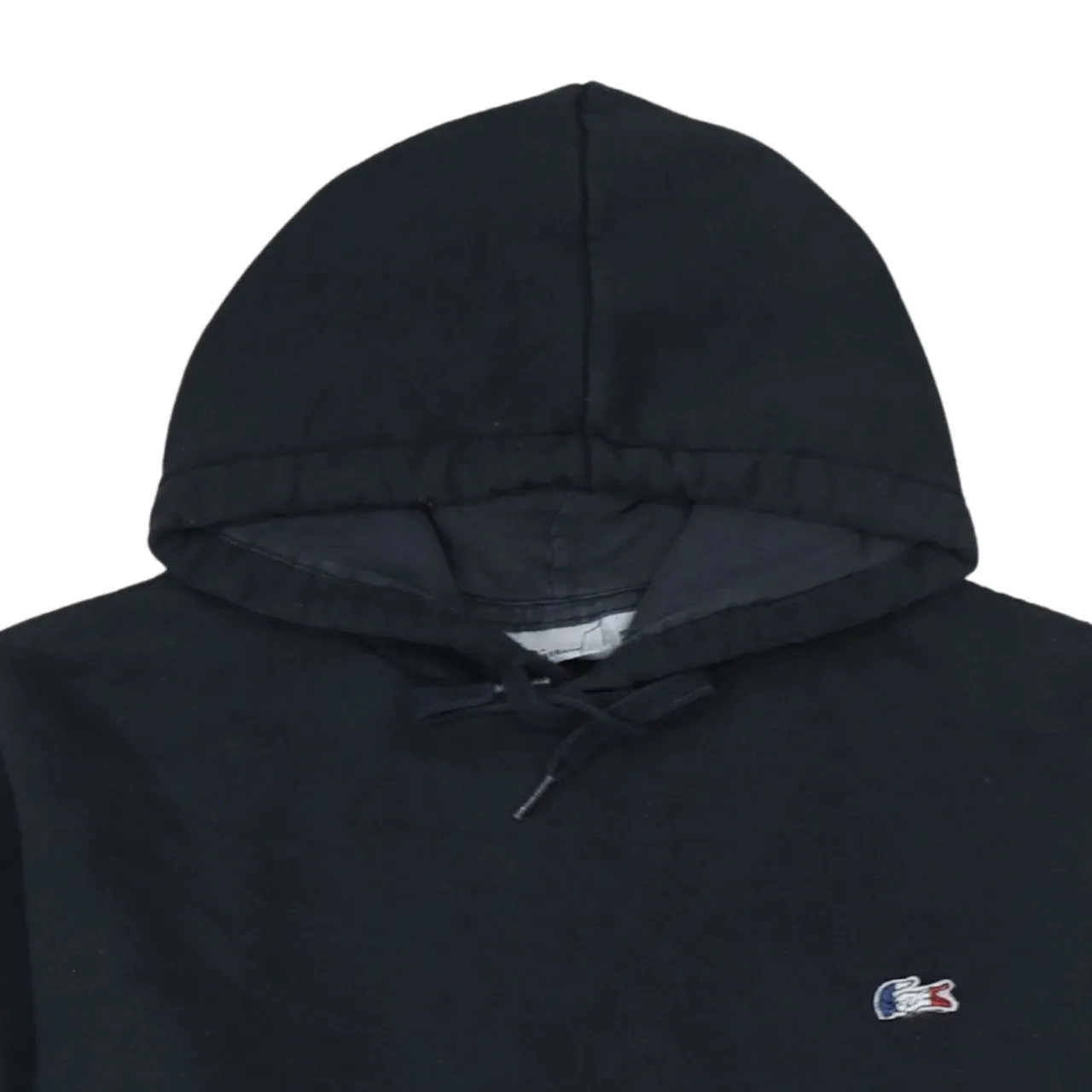 Lacoste 90's Drawstring Pockets Pullover Hoodie Medium Black sold by Vintage Club product image thumbnail 3