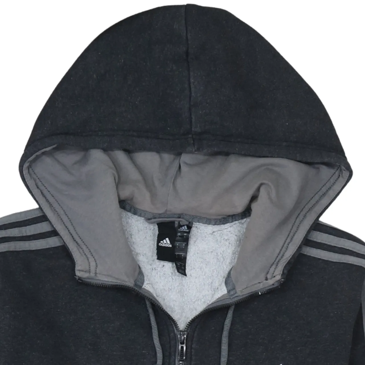 Adidas 90's Striped Sleeve Full Zip Up Hoodie Large Black sold by Vintage Club product image thumbnail 3