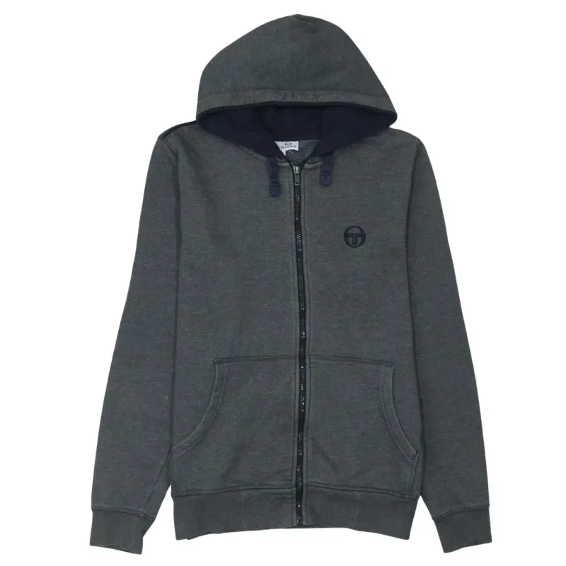 Sergio Tacchini 90's Lightweight Full Zip Up Hoodie Small Grey sold by Vintage Club