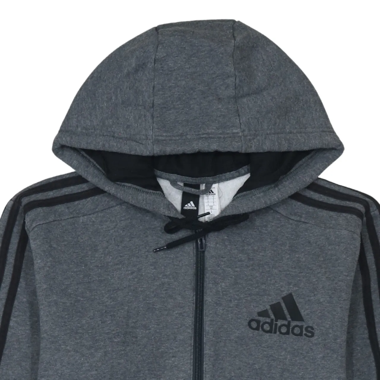 Adidas 90's Striped Sleeve Full Zip Up Hoodie Small Grey sold by Vintage Club product image thumbnail 3