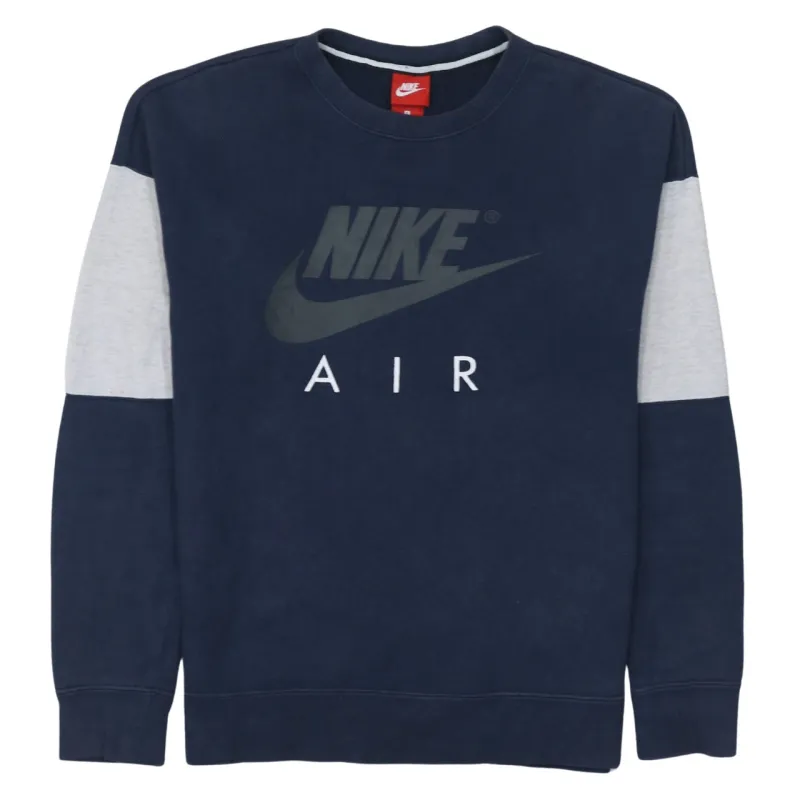 Nike 90's Center Middle Swoosh Crew Neck Sweatshirt Small Navy Blue sold by Vintage Club