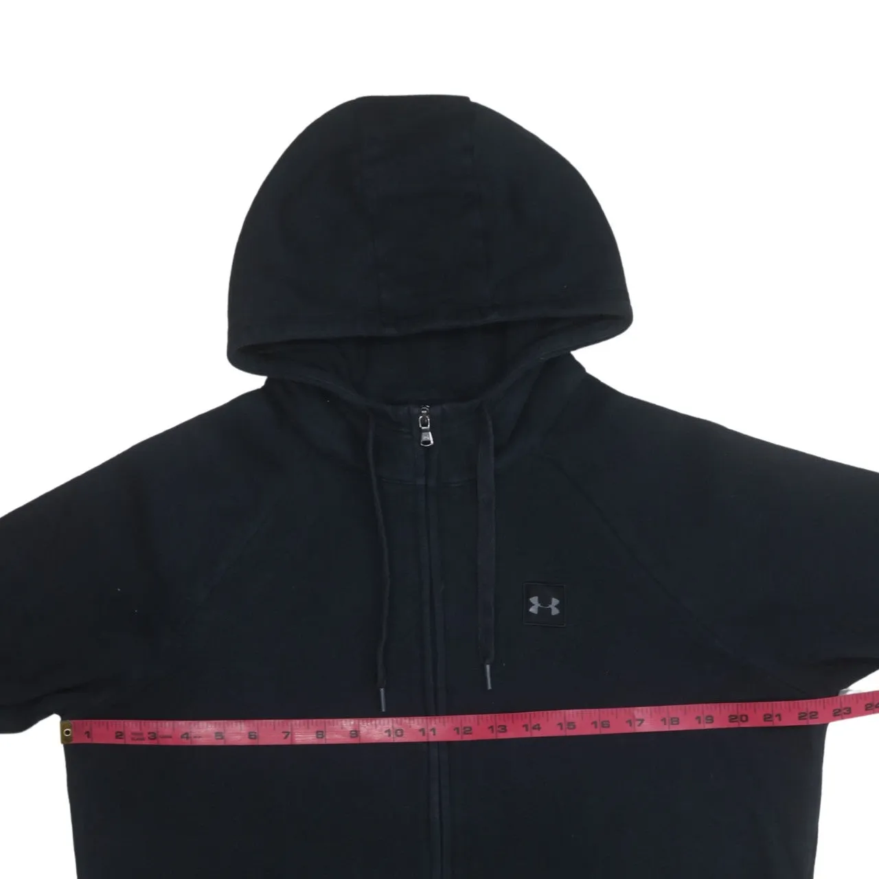 Under Armour 90's Drawstring Pockets Full Zip Up Hoodie Large Black sold by Vintage Club product image thumbnail 5