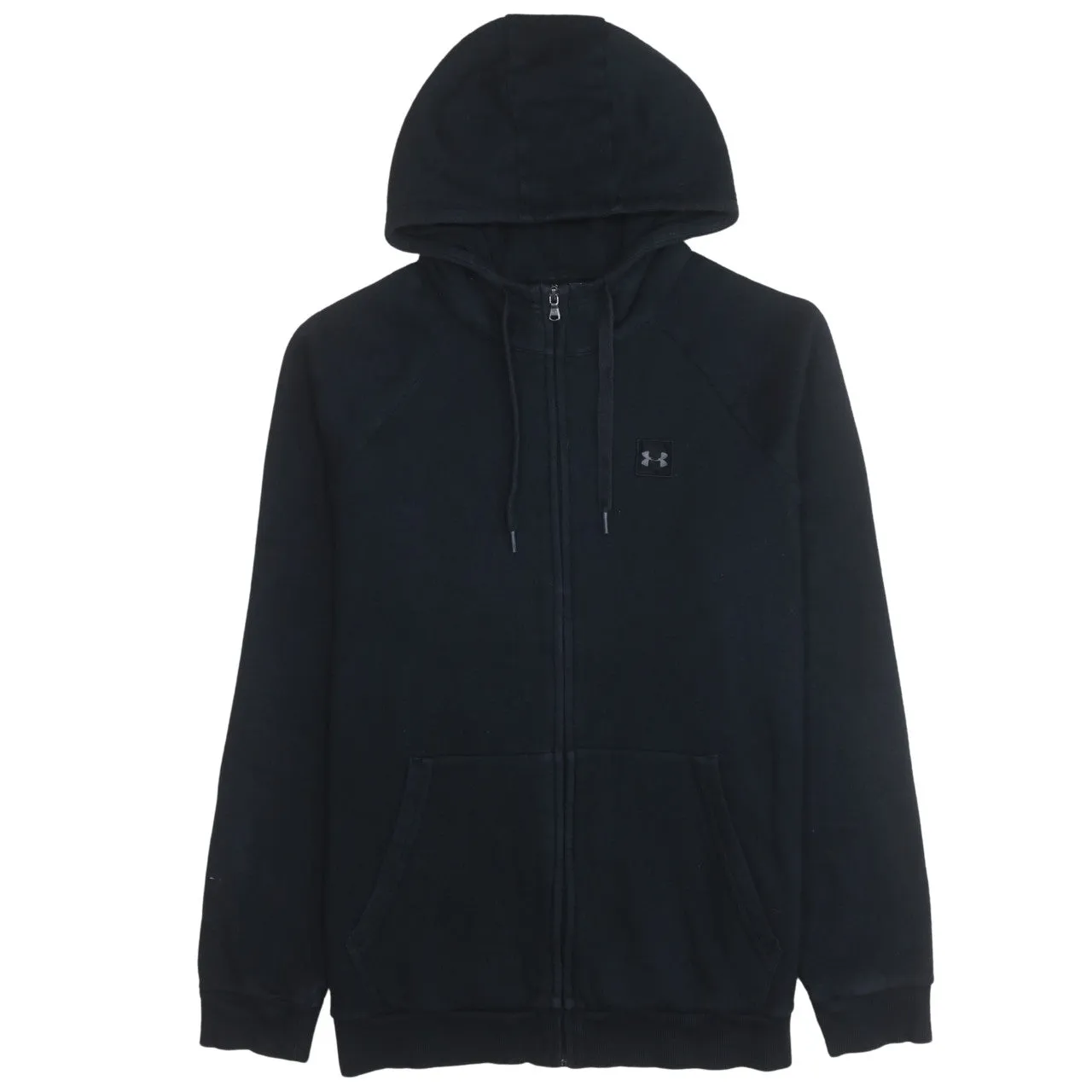 Under Armour 90's Drawstring Pockets Full Zip Up Hoodie Large Black sold by Vintage Club