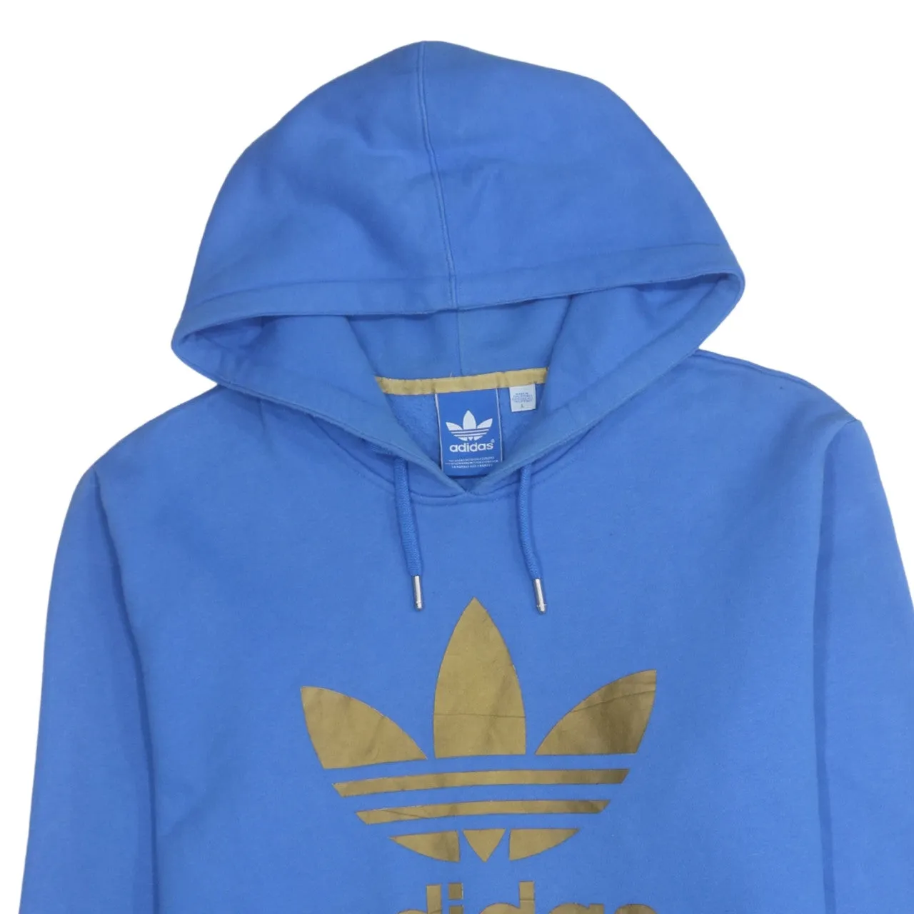 Adidas 90's Spellout Pullover Hoodie Large Blue sold by Vintage Club product image thumbnail 3