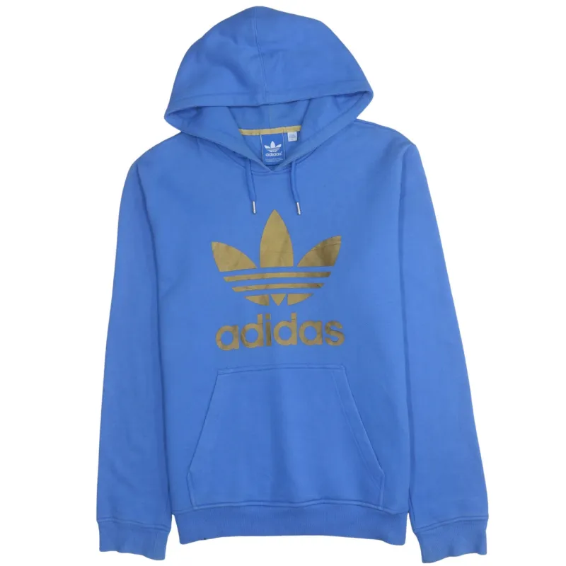 Adidas 90's Spellout Pullover Hoodie Large Blue sold by Vintage Club
