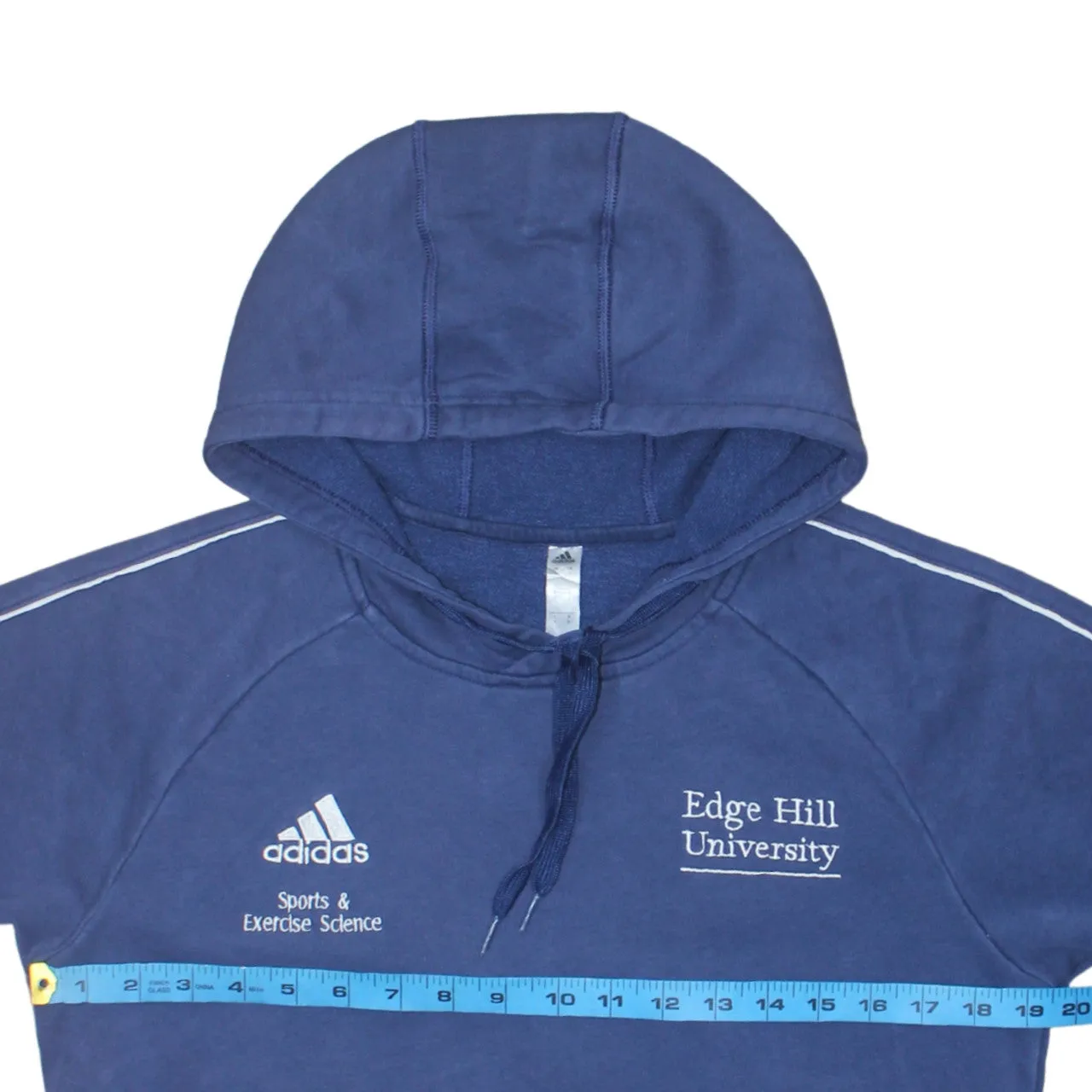 Adidas 90's Drawstring Pockets Pullover Hoodie Small Navy Blue sold by Vintage Club product image thumbnail 5