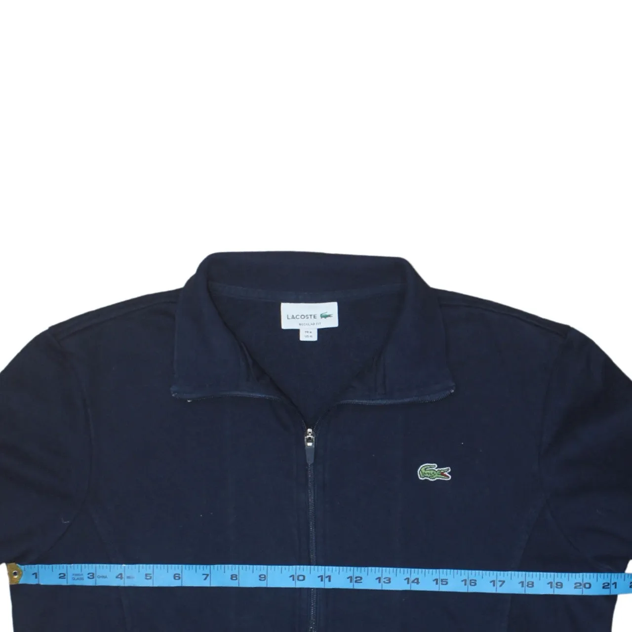 Lacoste 90's Lightweight Full Zip Up Sweatshirt Medium Navy Blue sold by Vintage Club product image thumbnail 5