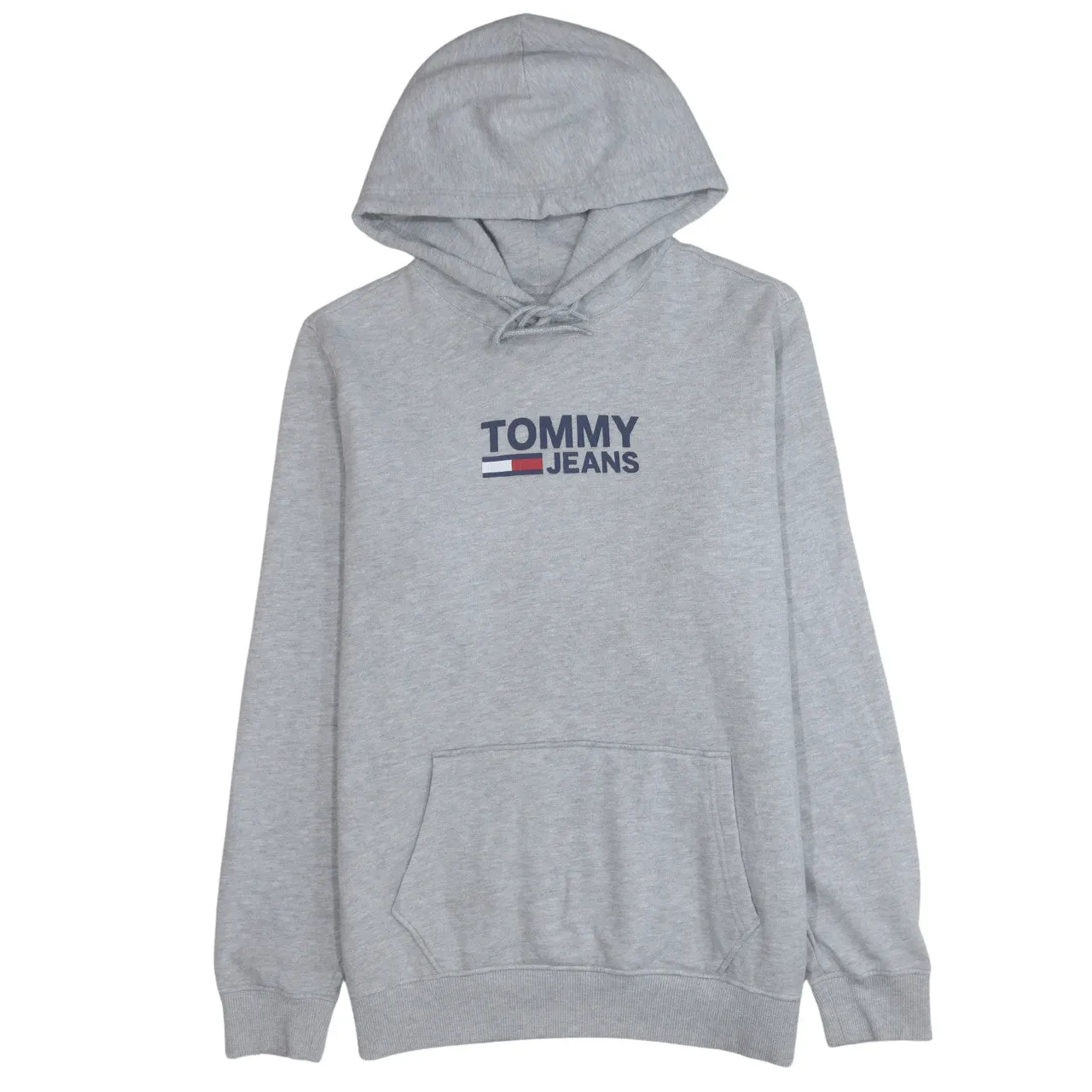 Tommy Jeans 90's Spellout Pullover Hoodie Large Grey sold by Vintage Club