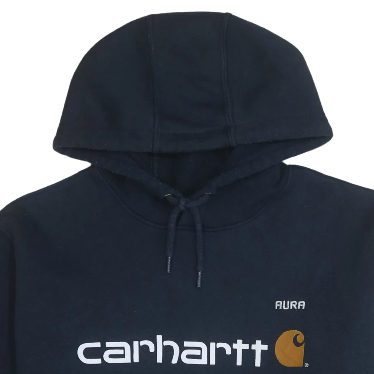 Carhartt 90's Spellout Pullover Hoodie Large Navy Blue sold by Vintage Club product image thumbnail 3