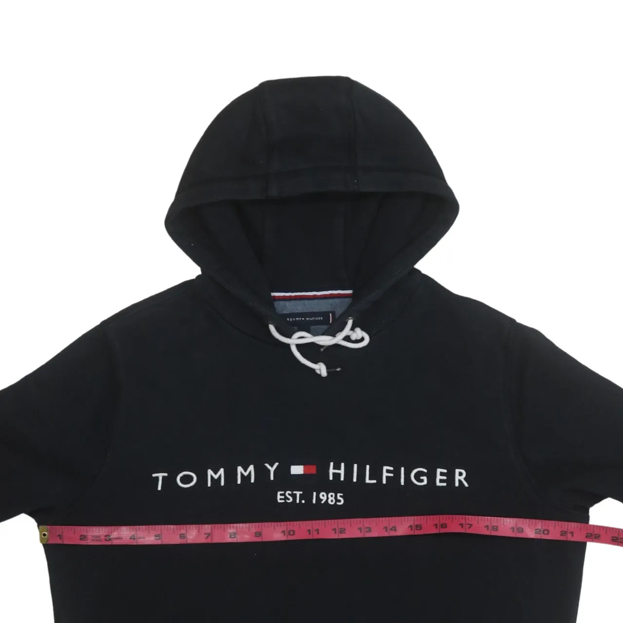 Tommy Hilfiger 90's Spellout Pullover Hoodie Medium Black sold by Vintage Club product image thumbnail 5