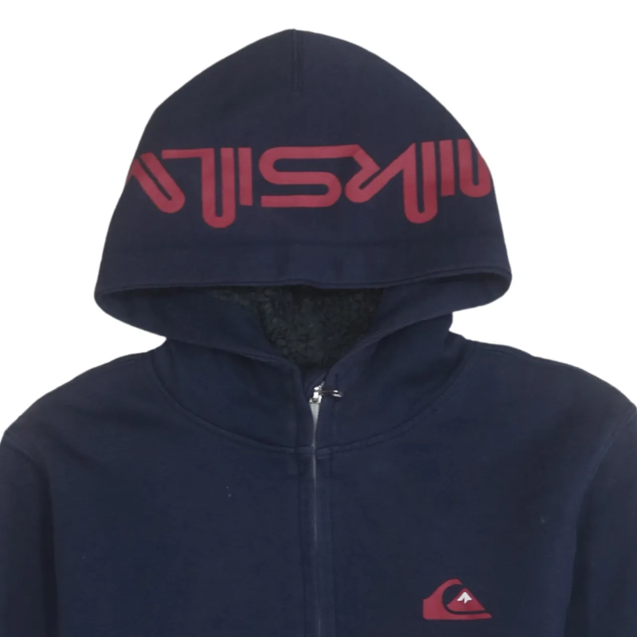 QuikSilver 90's Drawstring Pockets Full Zip Up Hoodie Large Navy Blue sold by Vintage Club product image thumbnail 3