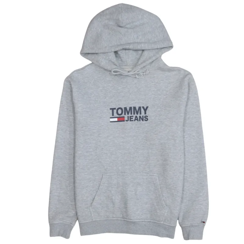 Tommy Jeans 90's Spellout Pullover Hoodie Small Grey made by Vintage Club