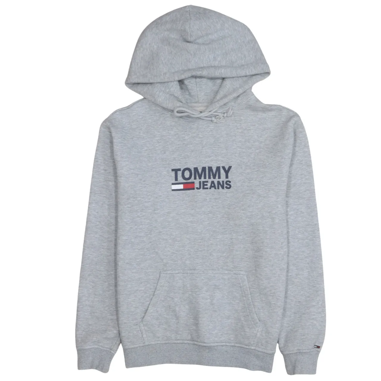Tommy Jeans 90's Spellout Pullover Hoodie Small Grey sold by Vintage Club