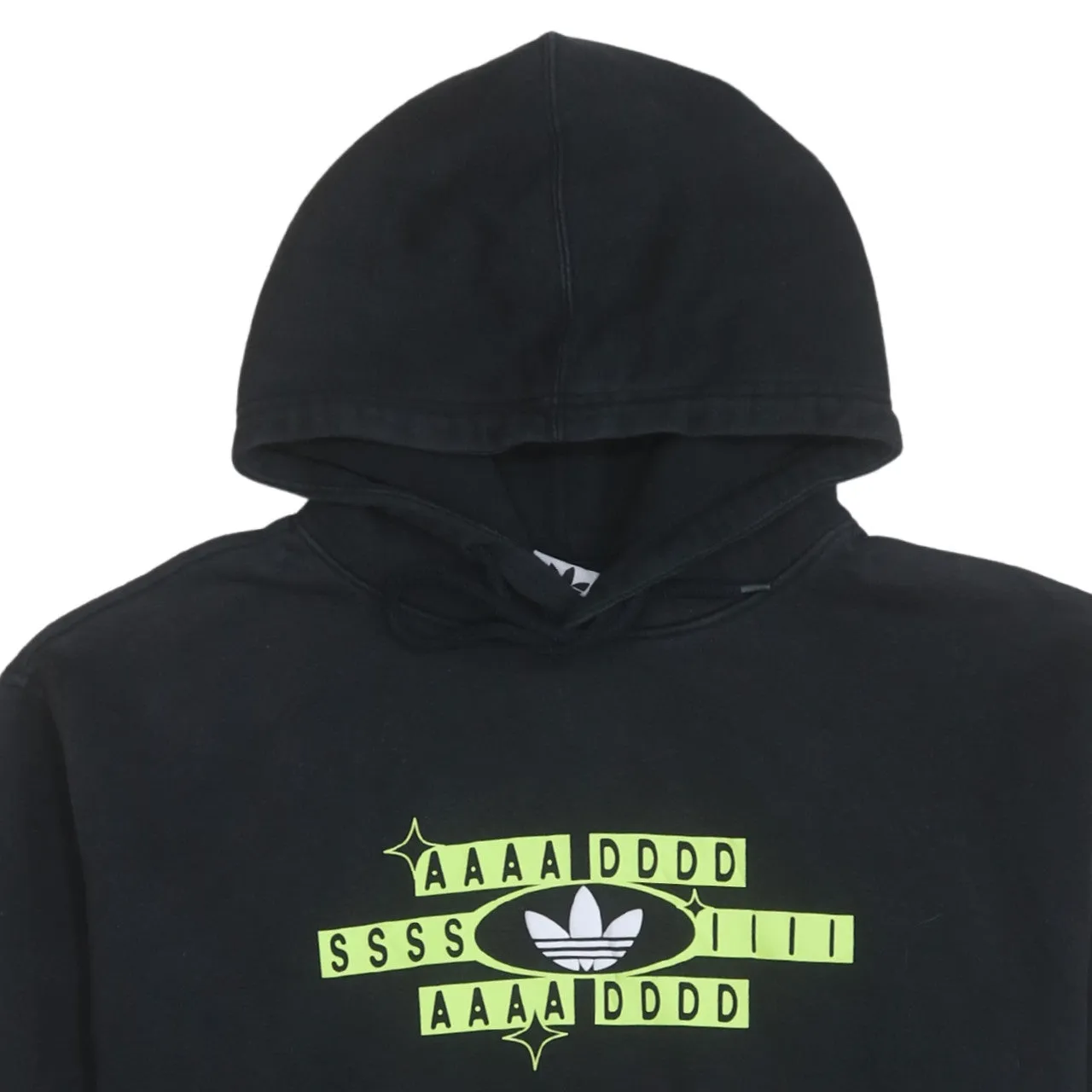 Adidas 90's Drawstring Pockets Pullover Hoodie Medium Black sold by Vintage Club product image thumbnail 3