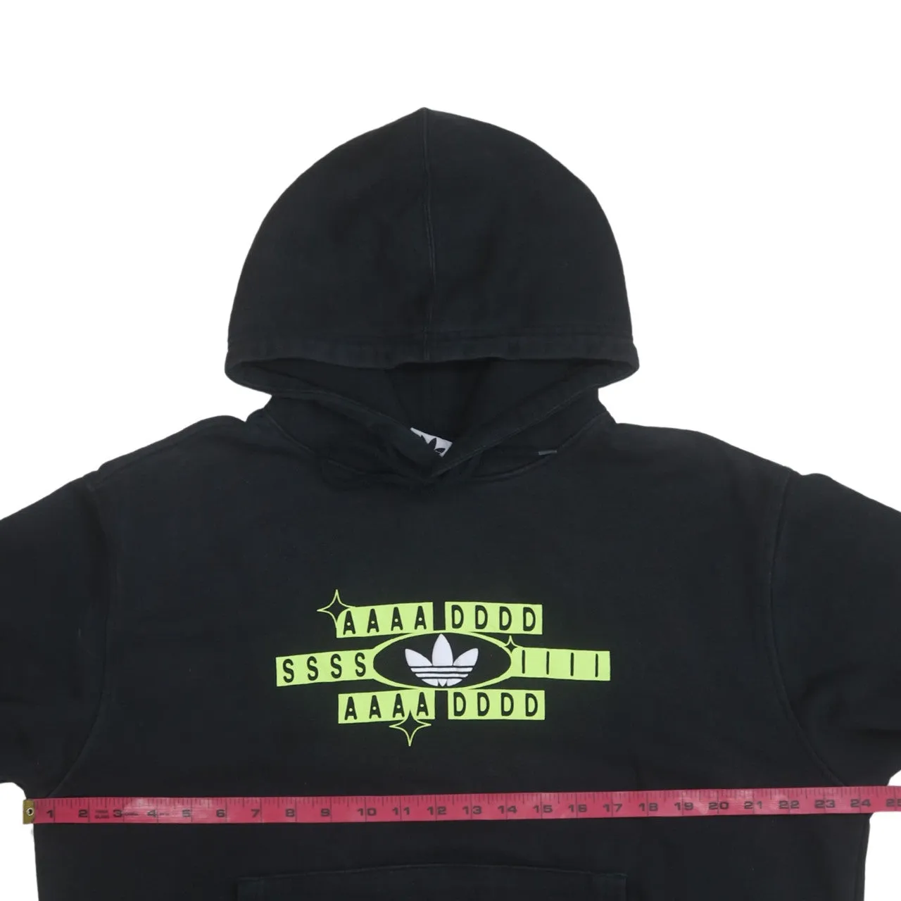 Adidas 90's Drawstring Pockets Pullover Hoodie Medium Black sold by Vintage Club product image thumbnail 5