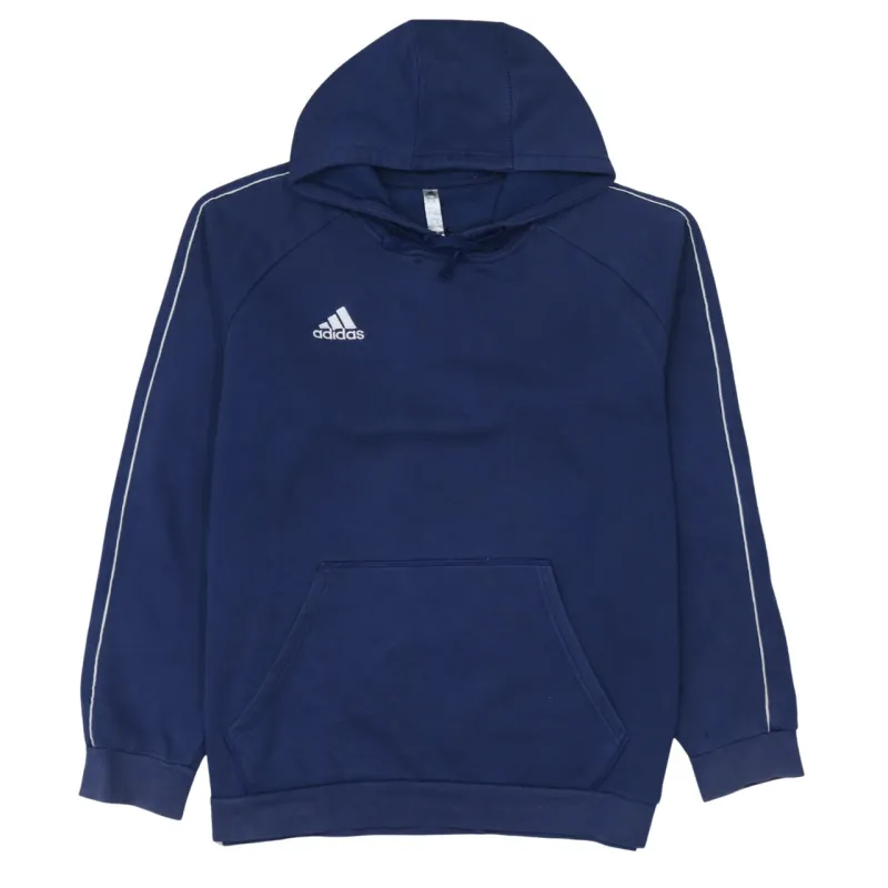 Adidas 90's Drawstring Pockets Pullover Hoodie XLarge Navy Blue sold by Vintage Club