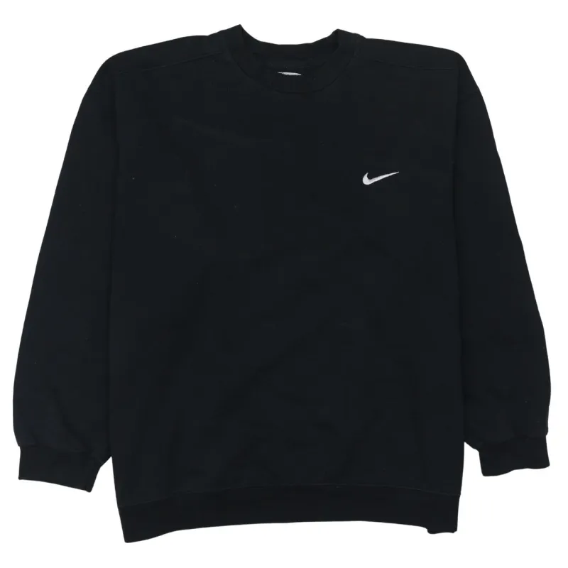 Nike 90's Swoosh Crew Neck Sweatshirt XLarge Black made by Nike