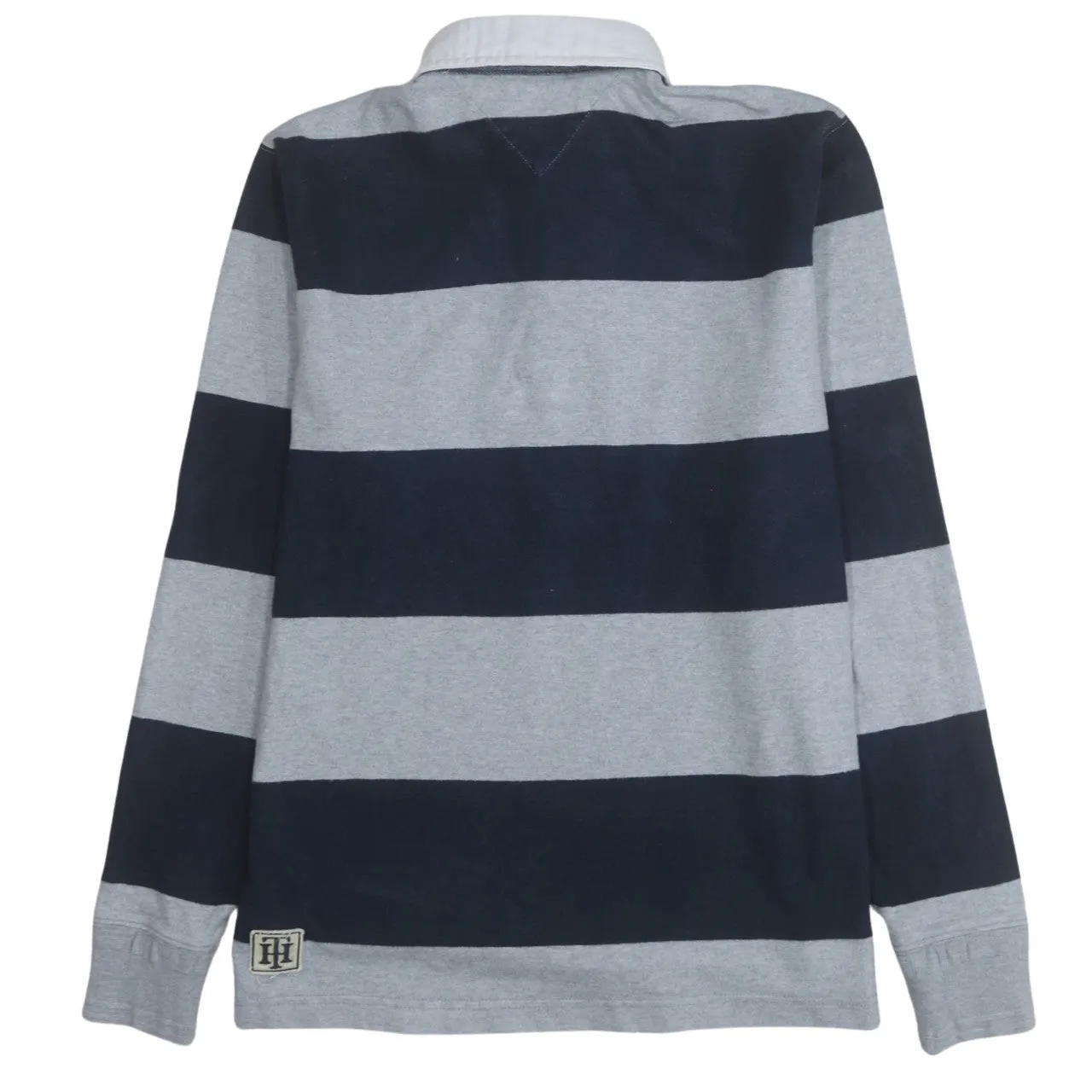 Tommy Hilfiger 90's Long Sleeve Quarter Button Polo Shirt Small Grey sold by Vintage Club product image thumbnail 2