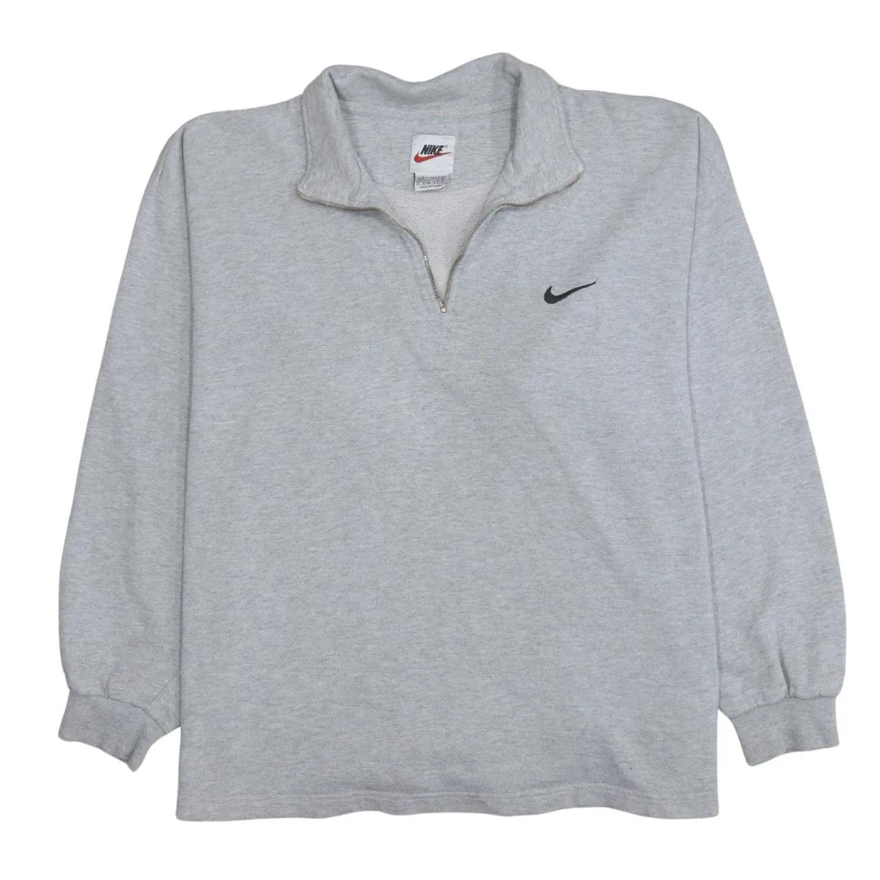 Nike 90's Swoosh Quarter Zip Sweatshirt Large Grey sold by Vintage Club