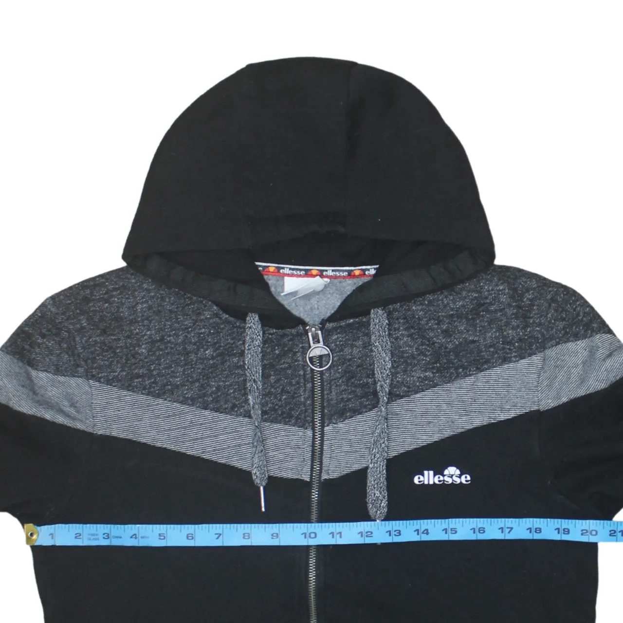 Ellesse 90's Lightweight Full Zip Up Hoodie Medium Black sold by Vintage Club product image thumbnail 5