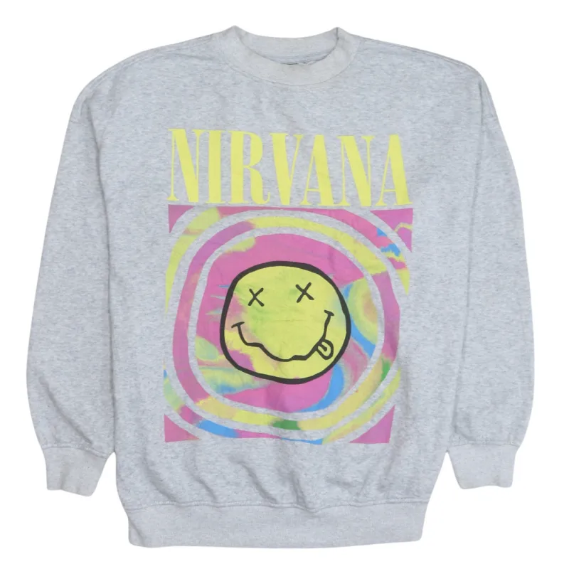 DIVIDCD 90's Nirvana Crew Neck Sweatshirt XSmall Grey made by Vintage Club