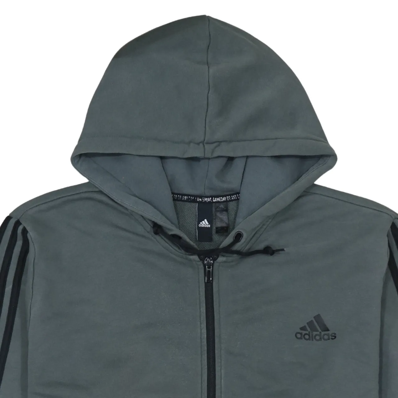 Adidas 90's Striped Sleeve Full Zip Up Hoodie XXLarge (2XL) Grey sold by Vintage Club product image thumbnail 3