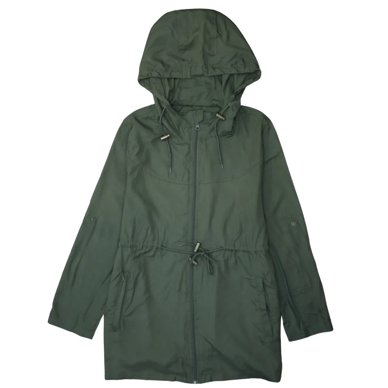 Retro 90's Hooded Full Zip Up Windbreaker Small Green sold by Vintage Club