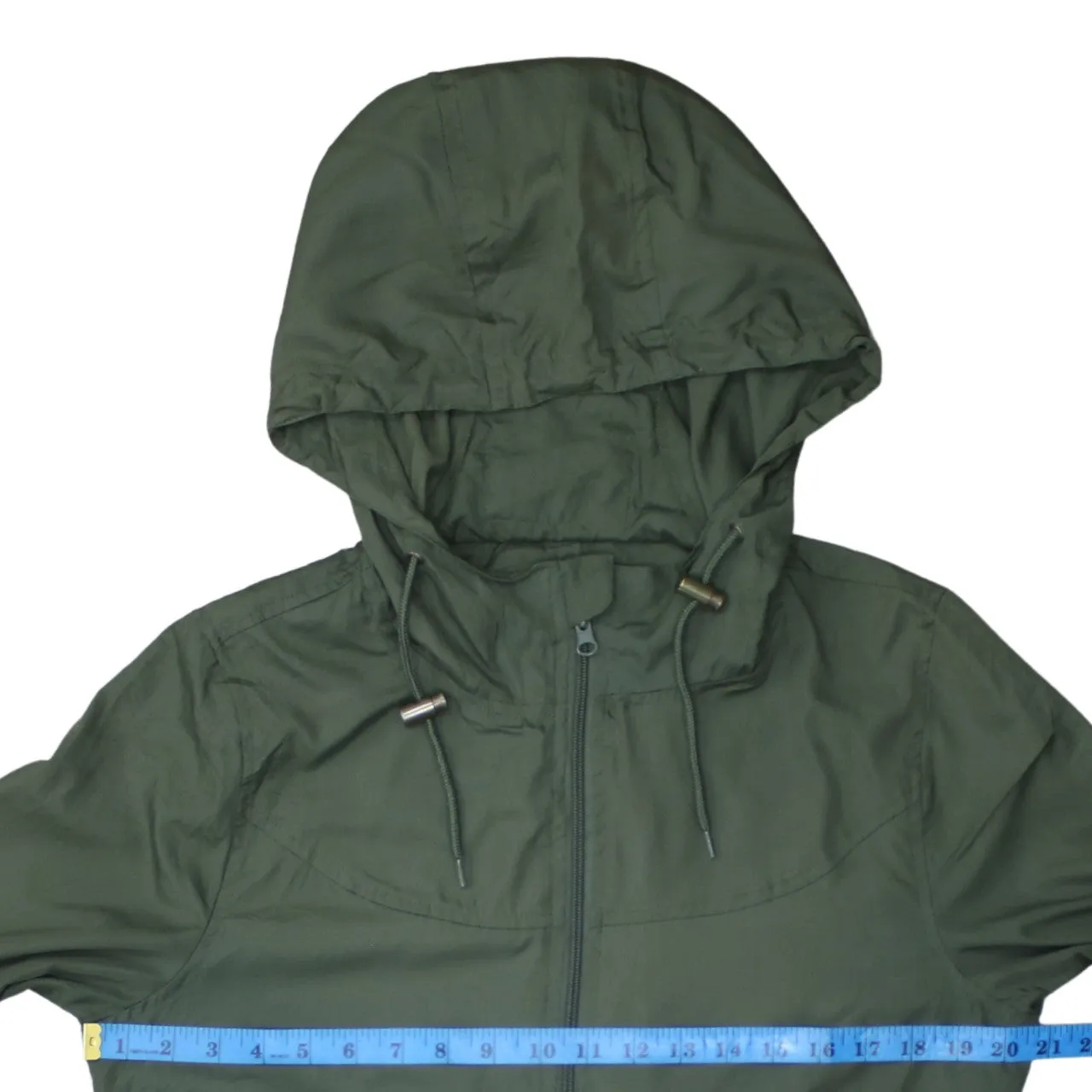 Retro 90's Hooded Full Zip Up Windbreaker Small Green sold by Vintage Club product image thumbnail 5
