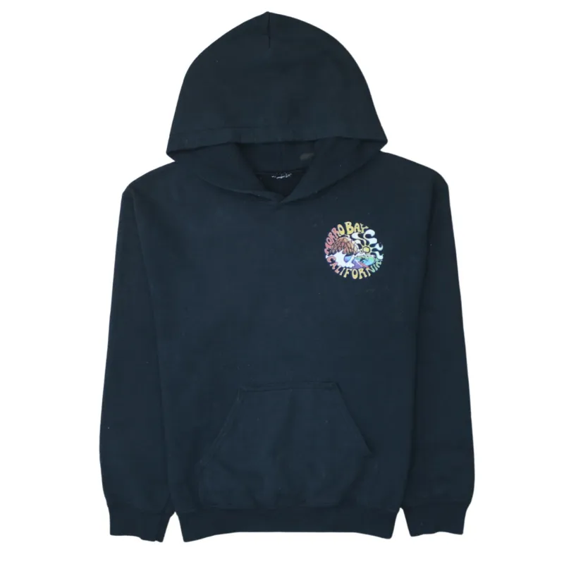 Retro 90's Drawstring Pockets Pullover Hoodie XSmall Black sold by Vintage Club