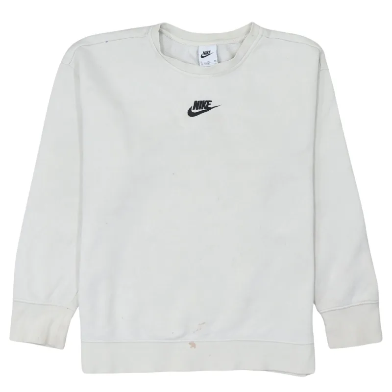 Nike 90's Center Middle Swoosh Crew Neck Sweatshirt XLarge Beige Cream made by Nike