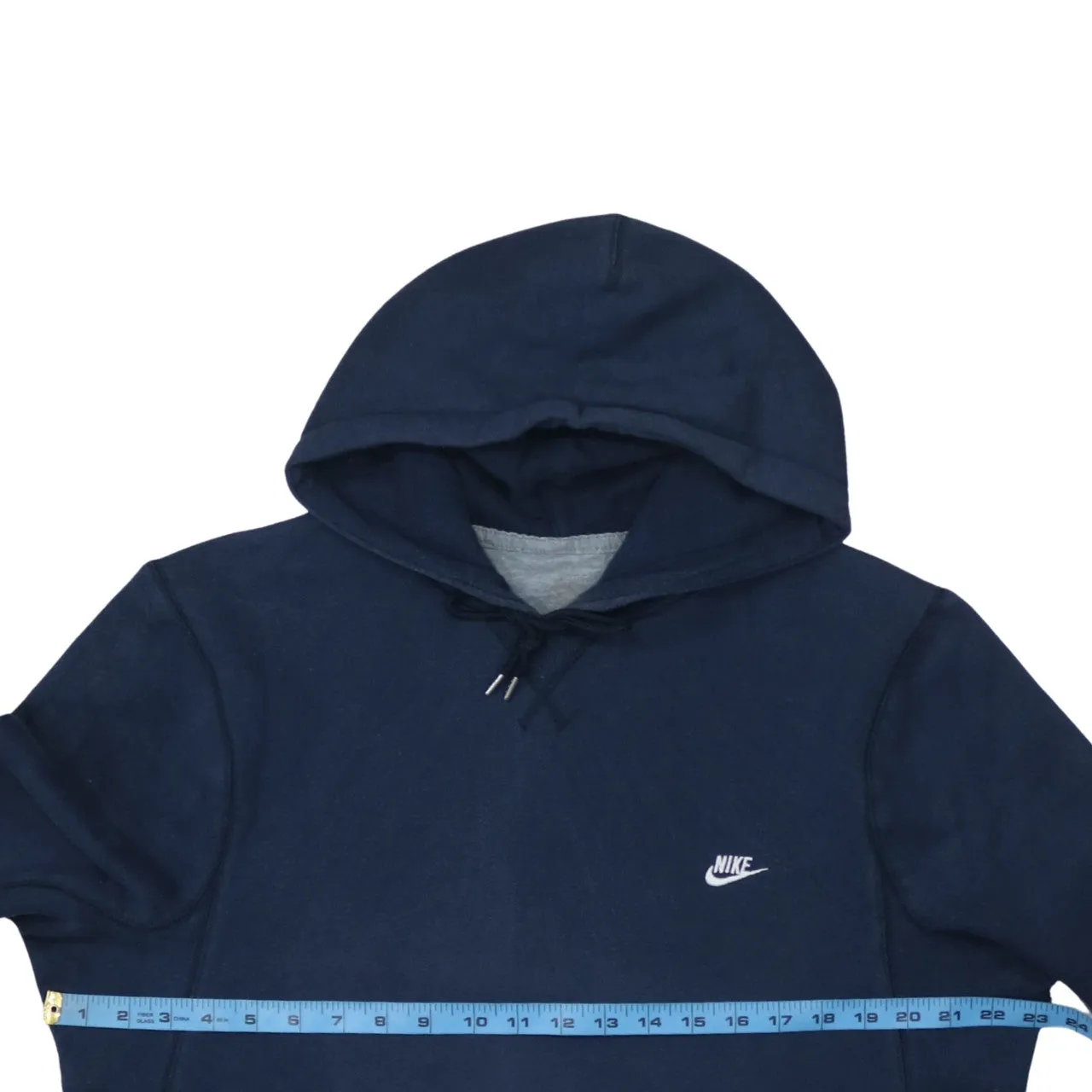 Nike Navy Blue Hoodie Men's Medium Embroidered Swoosh Drawstring Pullover Sweatshirt sold by Vintage Club product image thumbnail 5