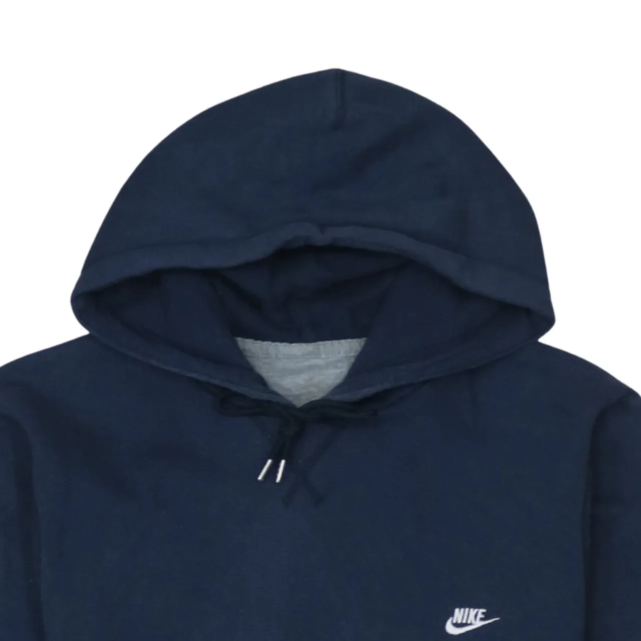 Nike Navy Blue Hoodie Men's Medium Embroidered Swoosh Drawstring Pullover Sweatshirt sold by Vintage Club product image thumbnail 3