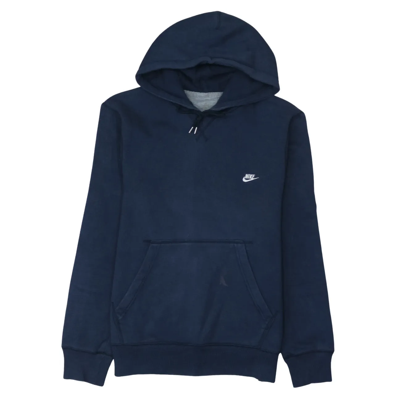 Nike Navy Blue Hoodie Men's Medium Embroidered Swoosh Drawstring Pullover Sweatshirt sold by Vintage Club